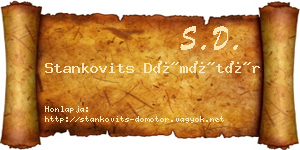 Stankovits Dömötör névjegykártya